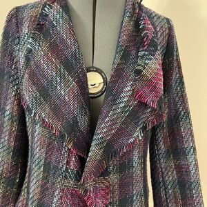 Stylish Multicolor Plaid Women's Jacket
